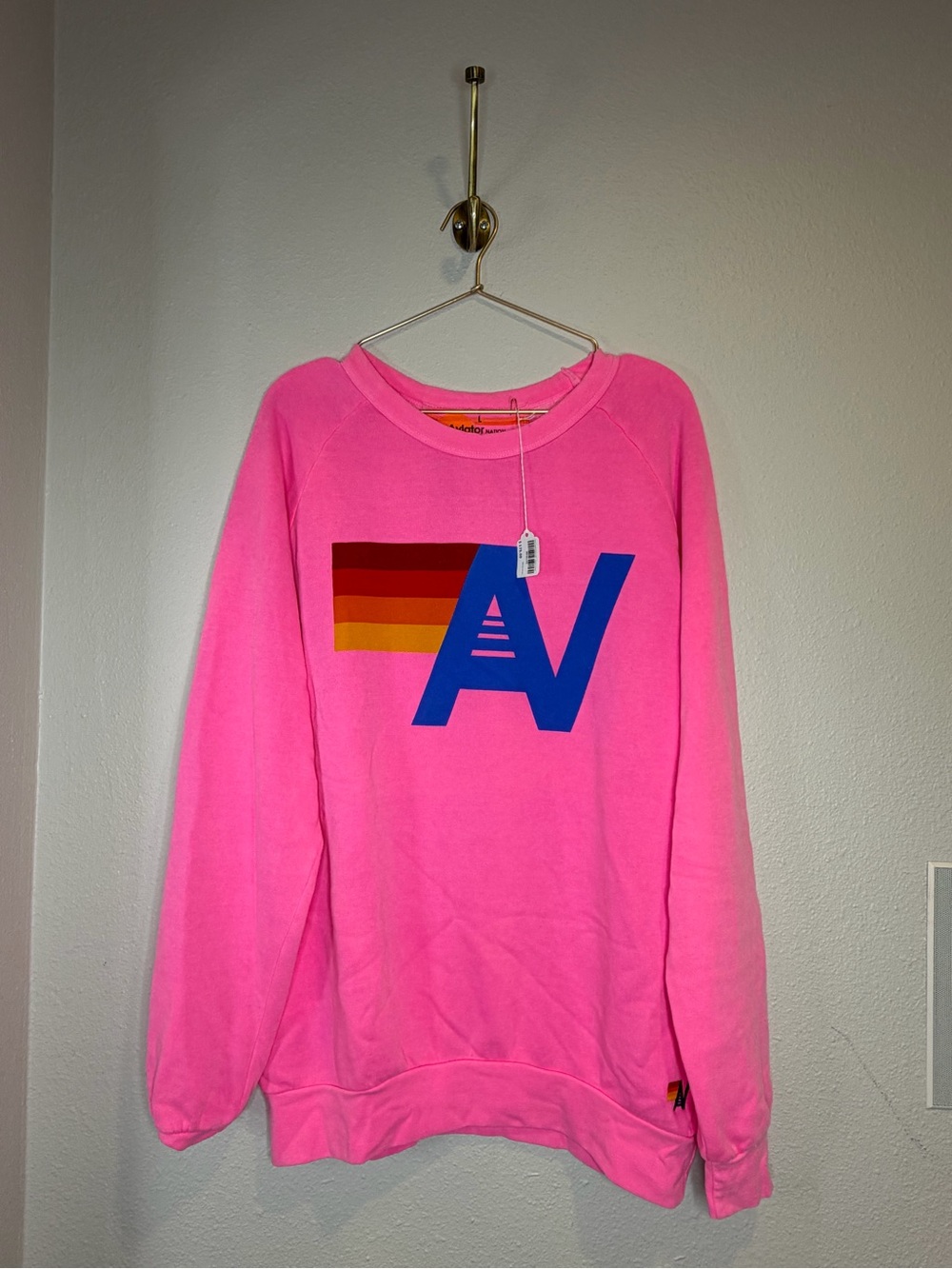 Aviator Nation NWT Hot Pink Classic Logo Crewneck Sweatshirt